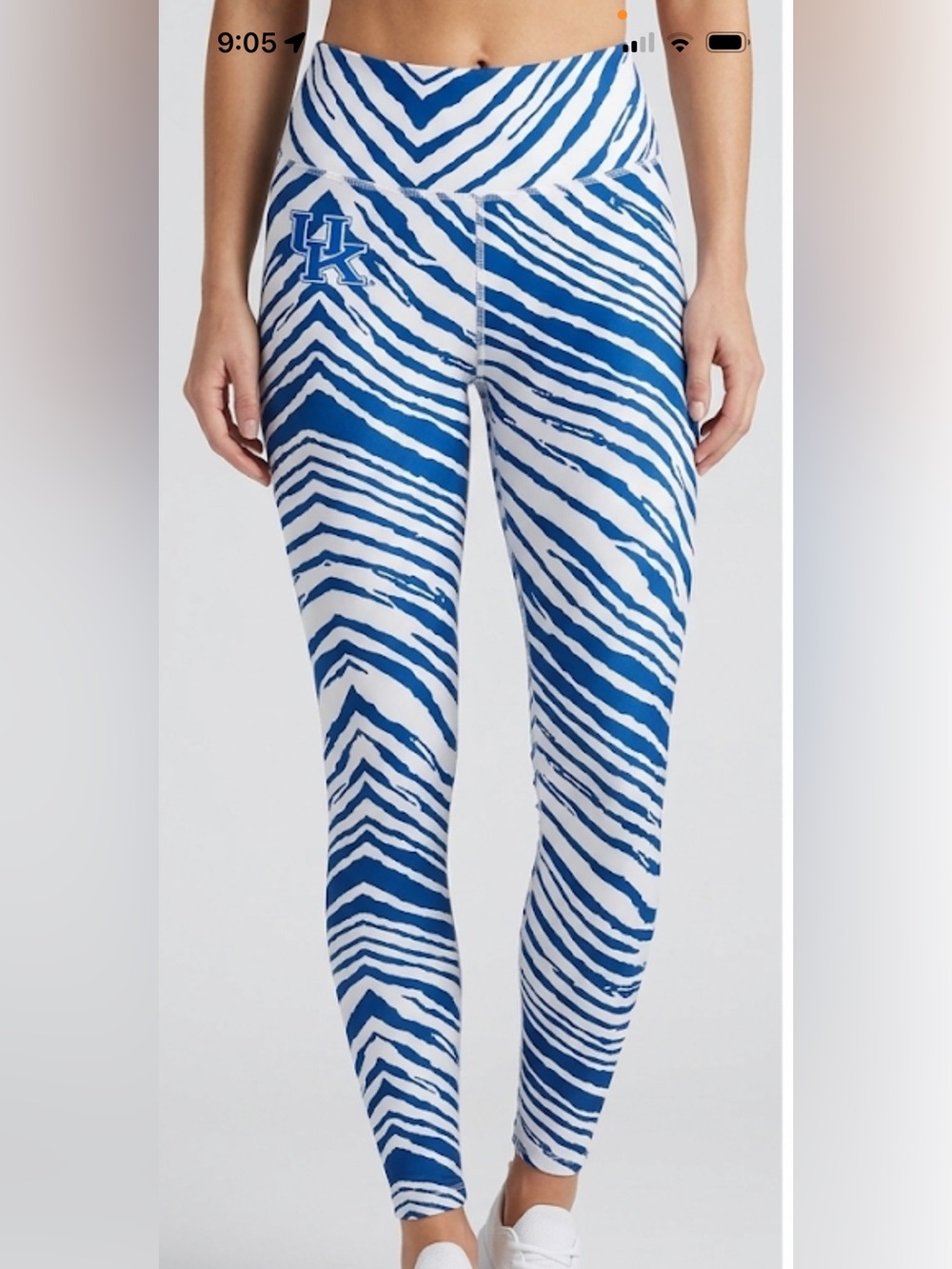 University of Kentucky Blue & White Zebra Print Leggings